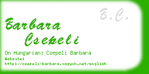 barbara csepeli business card